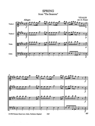 Spring from The four seasons - String Quartet - VIVALDI - Partition
